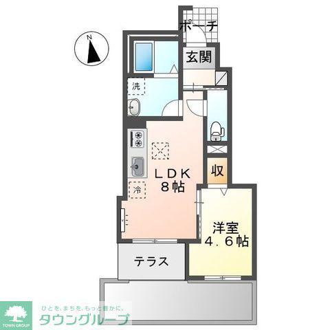 アンサンブルB(1LDK/1階)の間取り写真