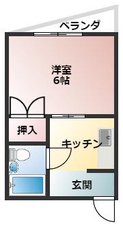山口ハイツ(1K/5階)の間取り写真
