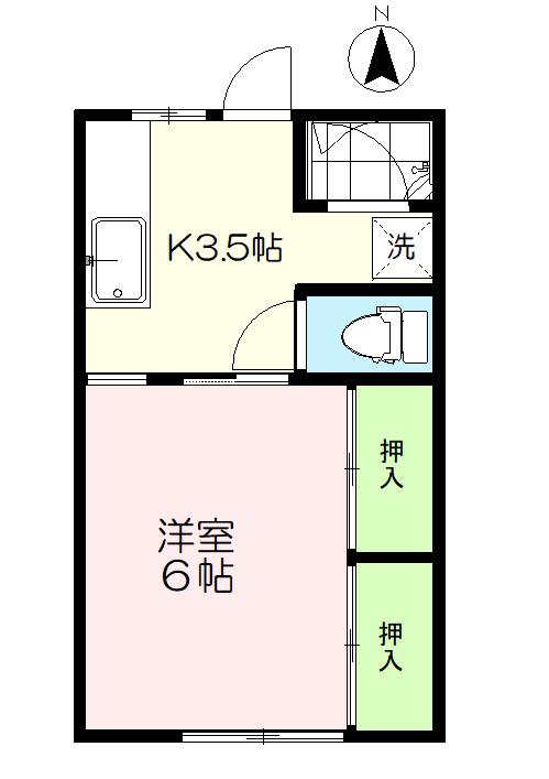 コーポクラモチ(1K/2階)の間取り写真