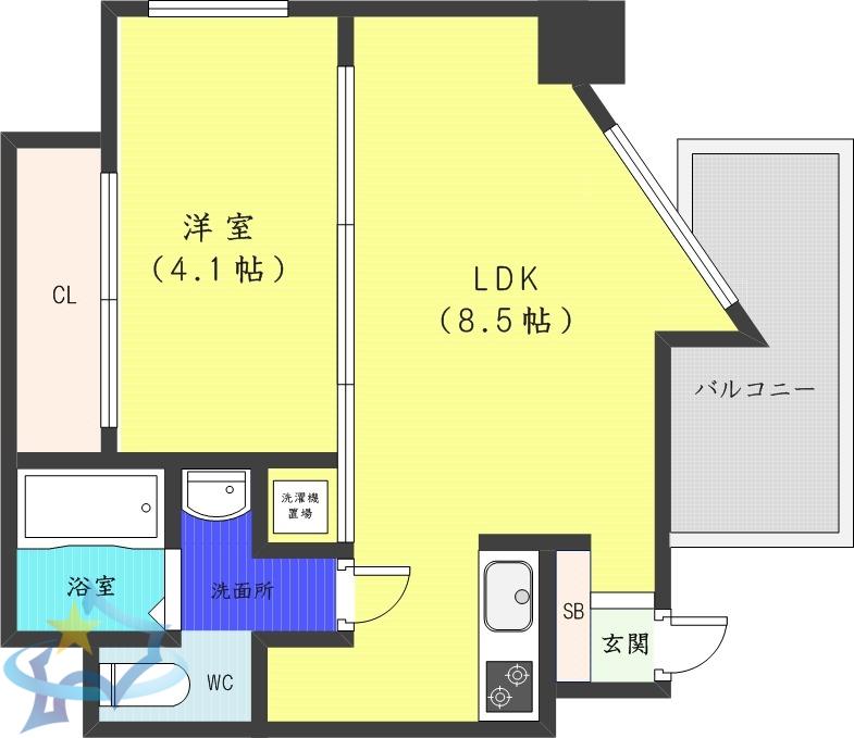 SーFORT北円山(1LDK/7階)の間取り写真
