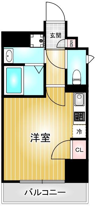 スクエア・アパートメント(ワンルーム/5階)の間取り写真