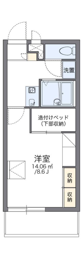 レオパレスルミナスイースト(1K/3階)の間取り写真