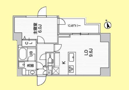   ルーブル品川南大井弐番館 (1LDK/6階)の間取り写真