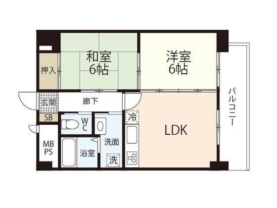 アンブシュール京橋(2LDK/7階)の間取り写真