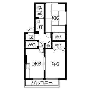 セゾン東須磨(2DK/2階)の間取り写真
