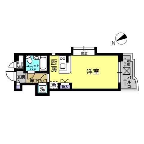 ワコーレ目白(ワンルーム/4階)の間取り写真