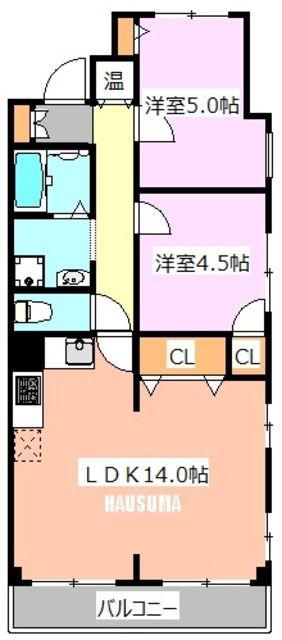 西ヶ原創美ハイツ(2LDK/4階)の間取り写真