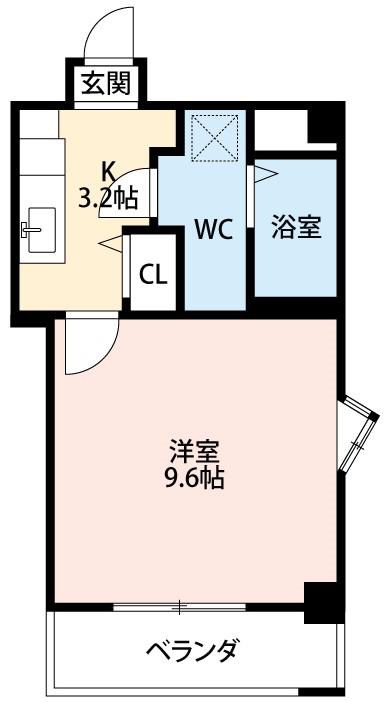大竹南ビル(1K/6階)の間取り写真