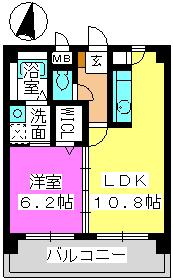ヴィラパルク(1LDK/2階)の間取り写真