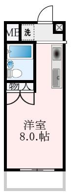 エレガンス北野田(ワンルーム/1階)の間取り写真