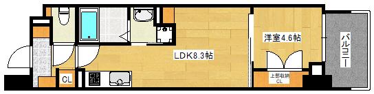 ブランシエスタ広島駅(1LDK/12階)の間取り写真