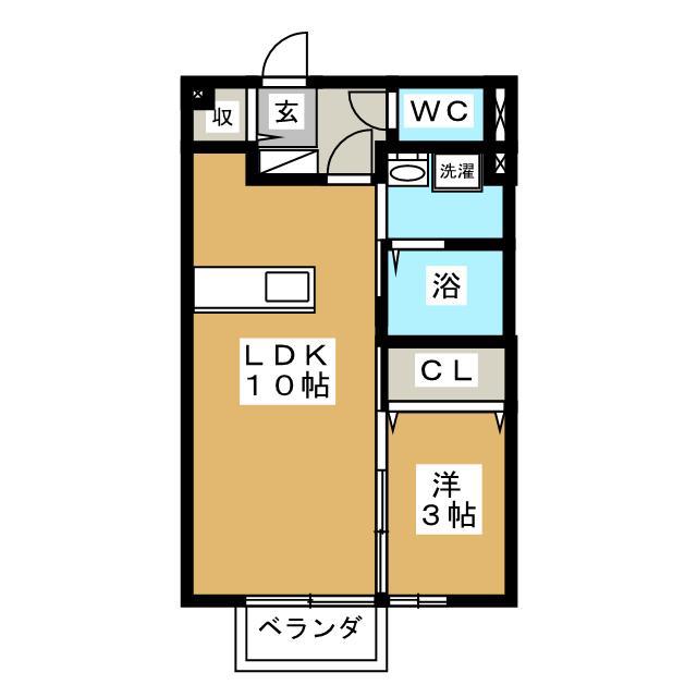 リビングタウン四日市伊倉I(1LDK/1階)の間取り写真