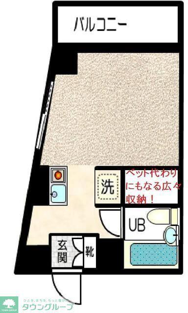 リーフビル(ワンルーム/4階)の間取り写真