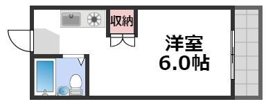 ピーチヴィラ(ワンルーム/5階)の間取り写真