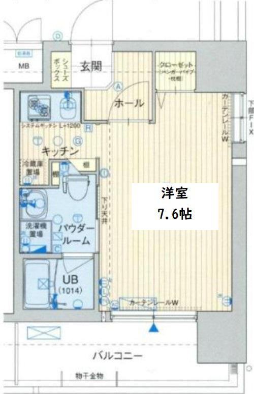 ジュネーゼ京町堀パークサイド(1K/11階)の間取り写真