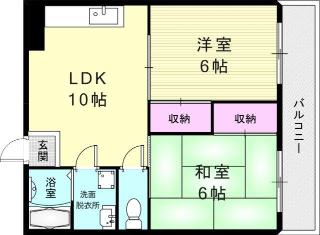 上祇園ハイツ(2LDK/3階)の間取り写真