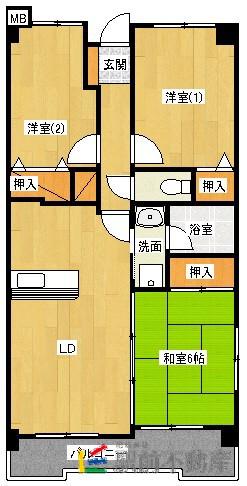 第2世利ビル(3LDK/7階)の間取り写真