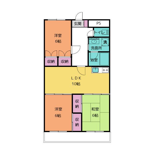 セピアム21(3LDK/3階)の間取り写真