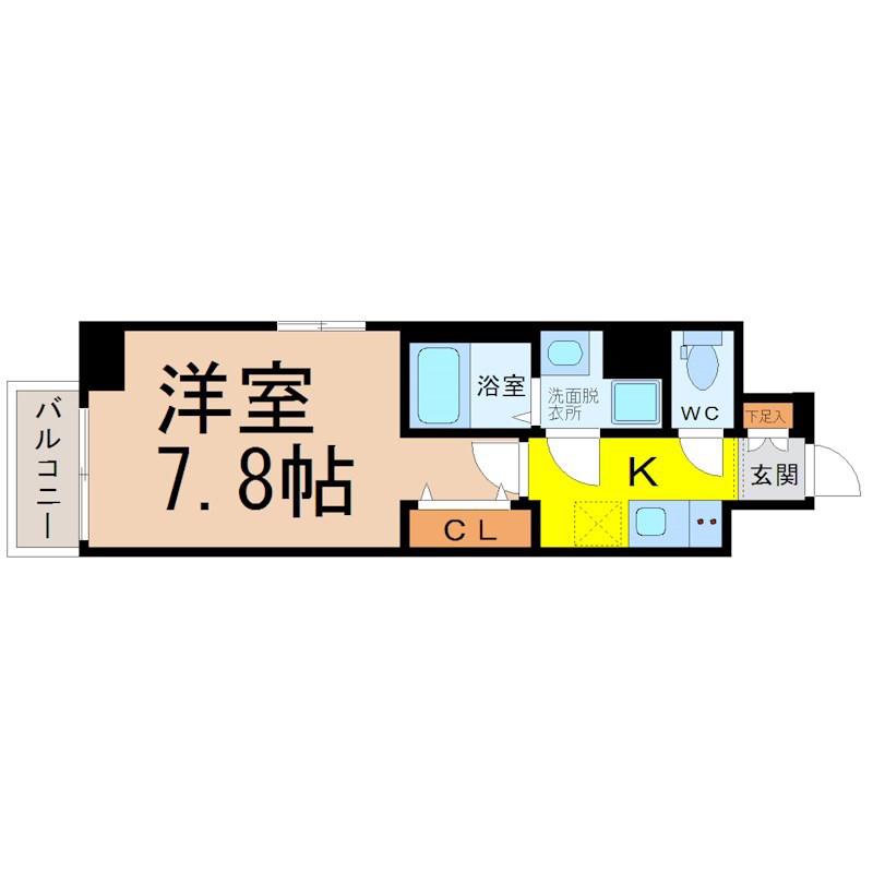 エスリード金山リュクス(1K/9階)の間取り写真