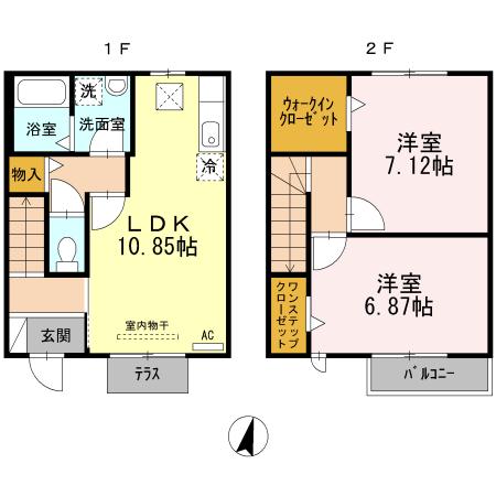 シャルマン(2LDK/1階)の間取り写真