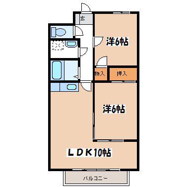 リバーサイドマルナカ(2LDK/3階)の間取り写真