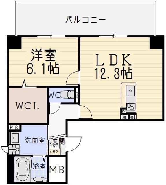 SOLARE(1LDK/3階)の間取り写真