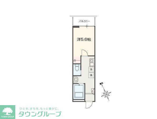 MELLAS相模原II(1K/3階)の間取り写真