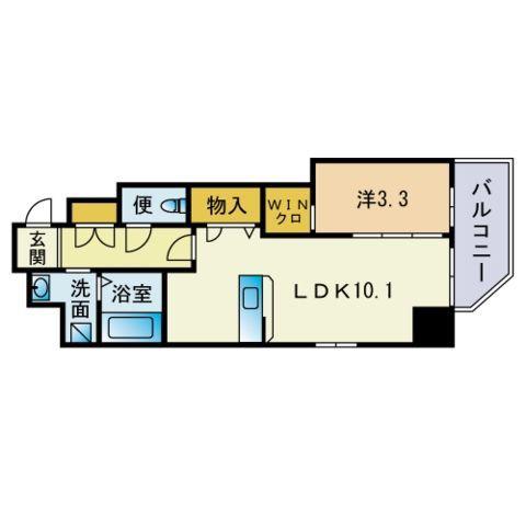 TRAIL博多(1LDK/6階)の間取り写真