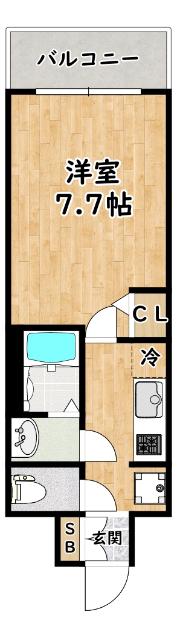 MJC大阪ラフィーネ(1K/4階)の間取り写真