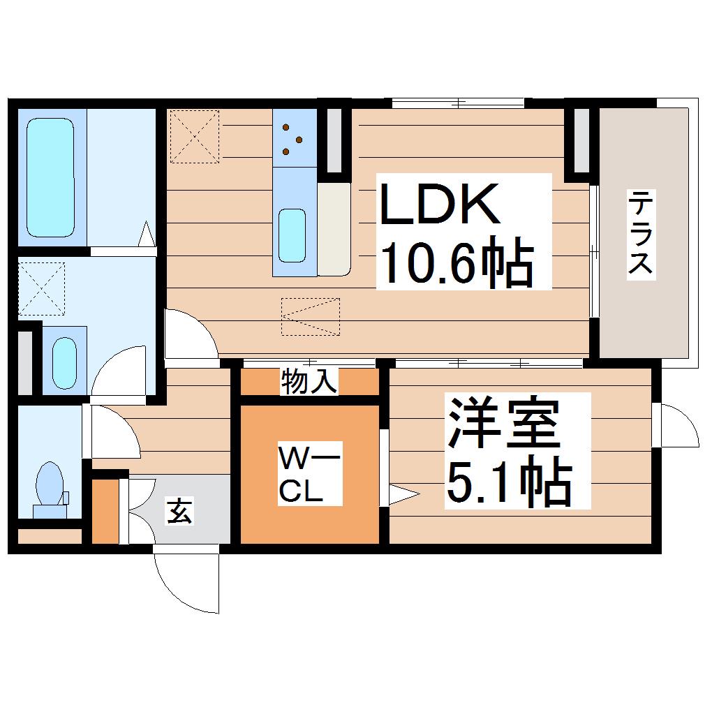 D-ROOM葉山町(1LDK/2階)の間取り写真
