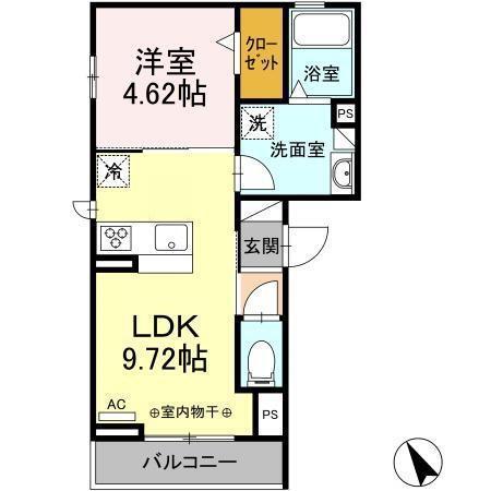 パインバレー三番町(1LDK/2階)の間取り写真