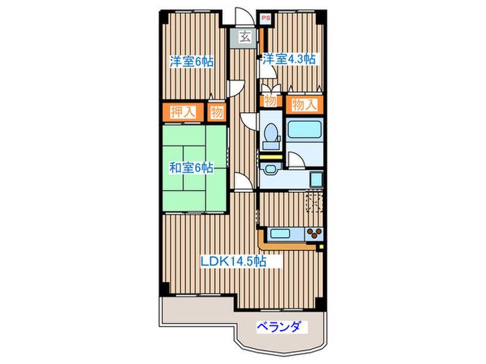 レックス本郷通弐番館(3LDK/5階)の間取り写真