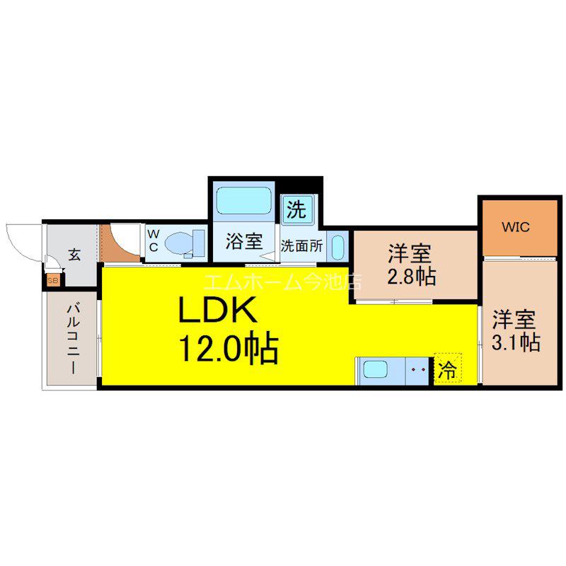 REGALEST上飯田4(2LDK/1階)の間取り写真