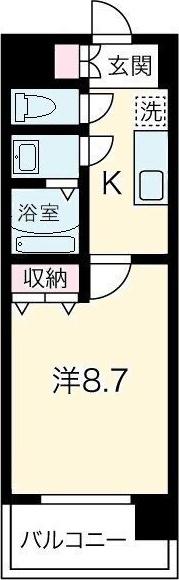 アーバンフラッツ長町(1K/6階)の間取り写真