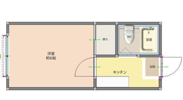 アネックス野田(1K/2階)の間取り写真