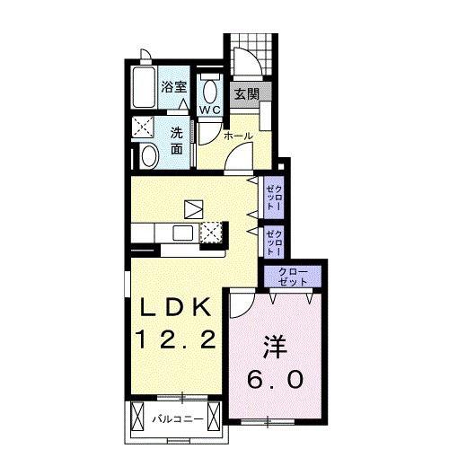 ソル・レヴァンテ II(1LDK/1階)の間取り写真