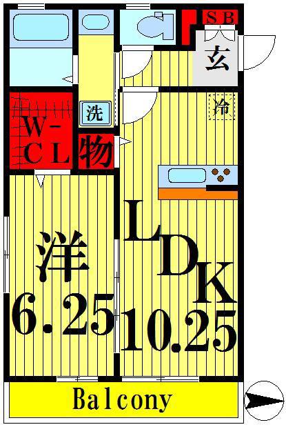ヴィラ ジュエリー(1LDK/2階)の間取り写真