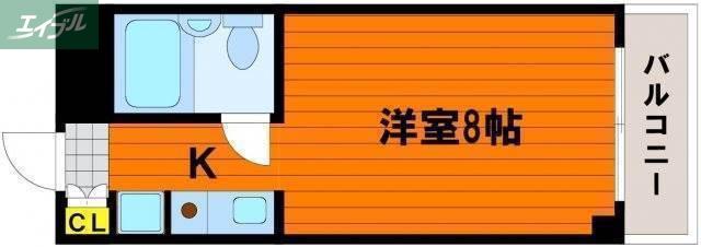 チュリス幸町(1K/6階)の間取り写真