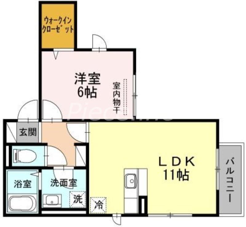ヴァンヴェール(1LDK/2階)の間取り写真
