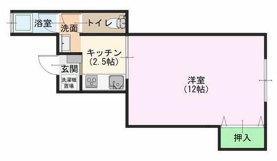 カーサ高浜(1K/1階)の間取り写真