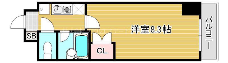 コンフォート太陽(1K/6階)の間取り写真