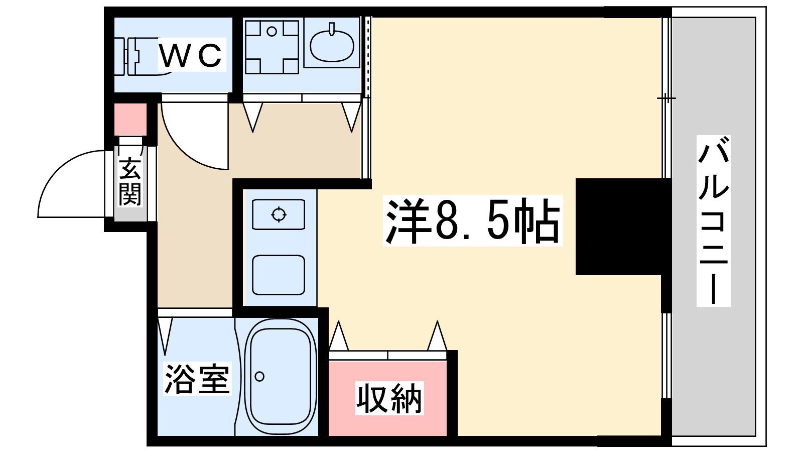 88堂島ウイング(ワンルーム/3階)の間取り写真
