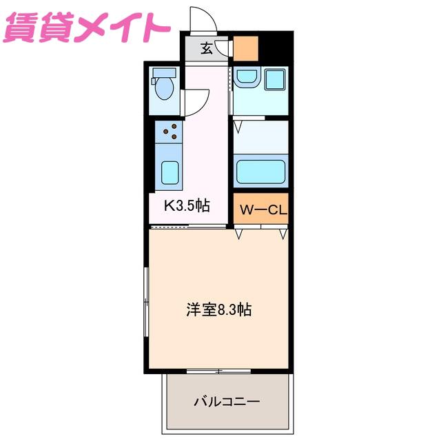 セントリバーヒルズ神戸(1K/5階)の間取り写真