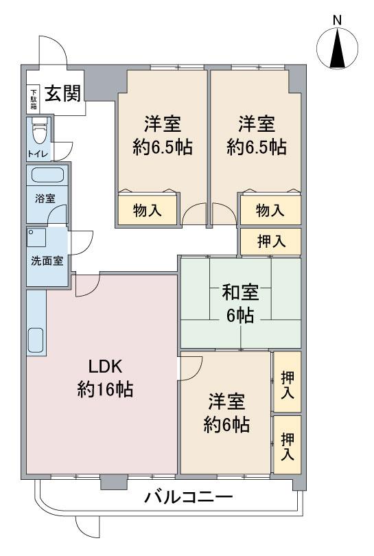 エレガンスマインIII(4LDK/1階)の間取り写真