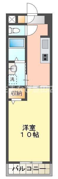ソレアード小坂(1K/2階)の間取り写真