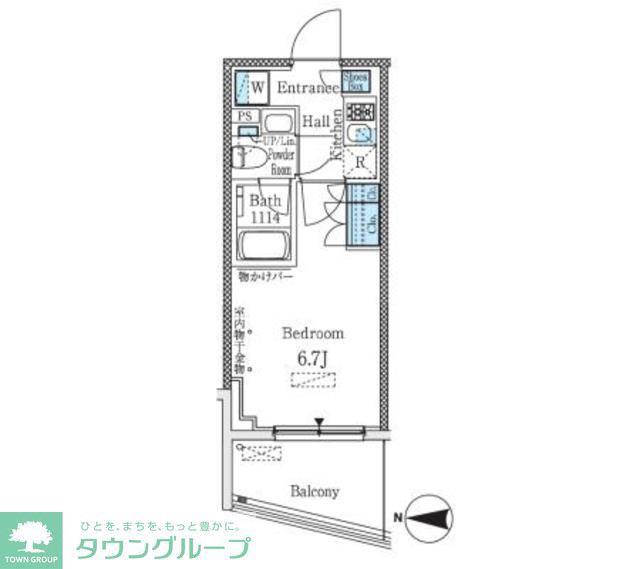 パークキューブ大井町レジデンス(1K/3階)の間取り写真