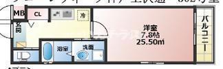 ワコーレヴィータ神戸上沢通(1K/3階)の間取り写真