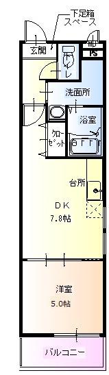 CASTORY信和(1DK/1階)の間取り写真