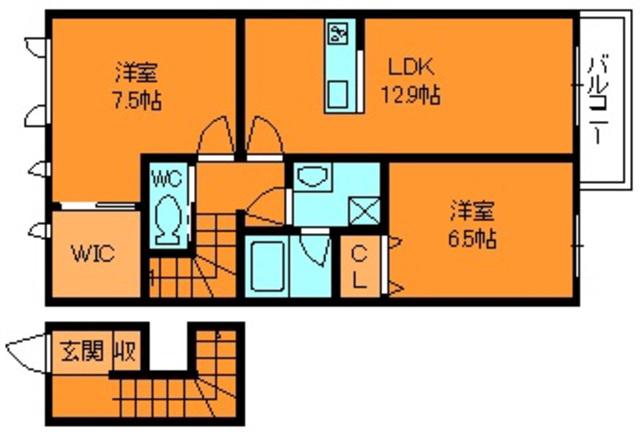 ROYAL GRAND STAGE A(2LDK/2階)の間取り写真