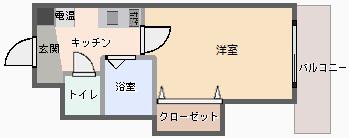ベルメゾン千里山(1K/3階)の間取り写真